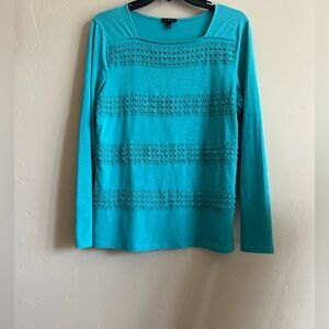 Talbots Turquoise Long Sleeve Top